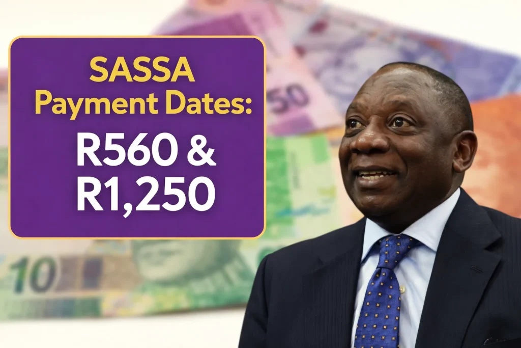 Official March 2026 SASSA Payment Dates: R560 & R1,250 Disbursement Details 2 SASSA