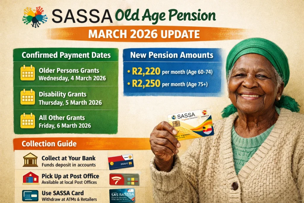 SASSA Old Age Pension March 2026: Confirmed Dates, New Amounts, and Collection Guide 2 SASSA Old Age Pension 2026