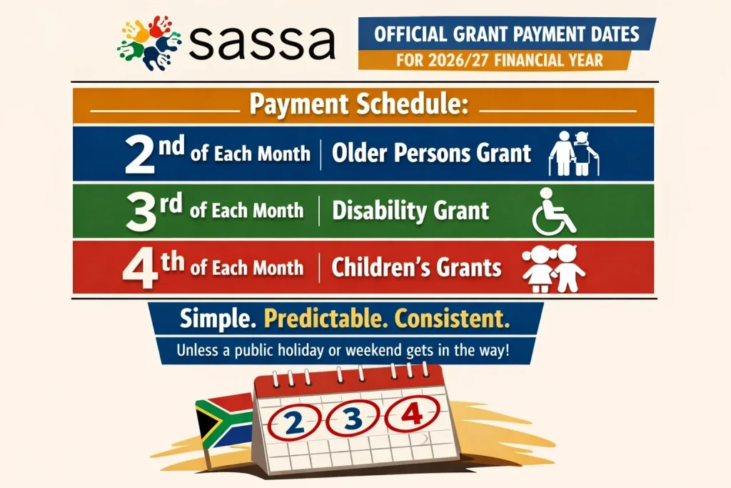 SASSA Announces Official 2026/27 Social Grant Payment Dates: Everything Beneficiaries Need to Know 1 SASSA 2026/27 Social Grant Payment Dates