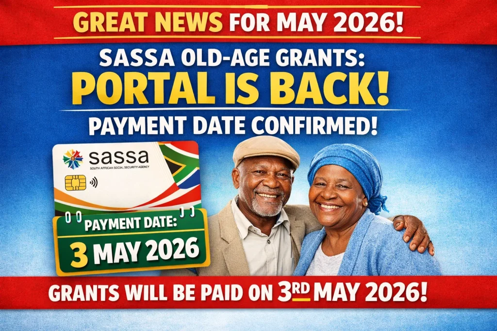 Great News for May 2026 SASSA Old-Age Grants: Portal Is Back and Payment Date Confirmed 2 May 2026 SASSA Old-Age Grants