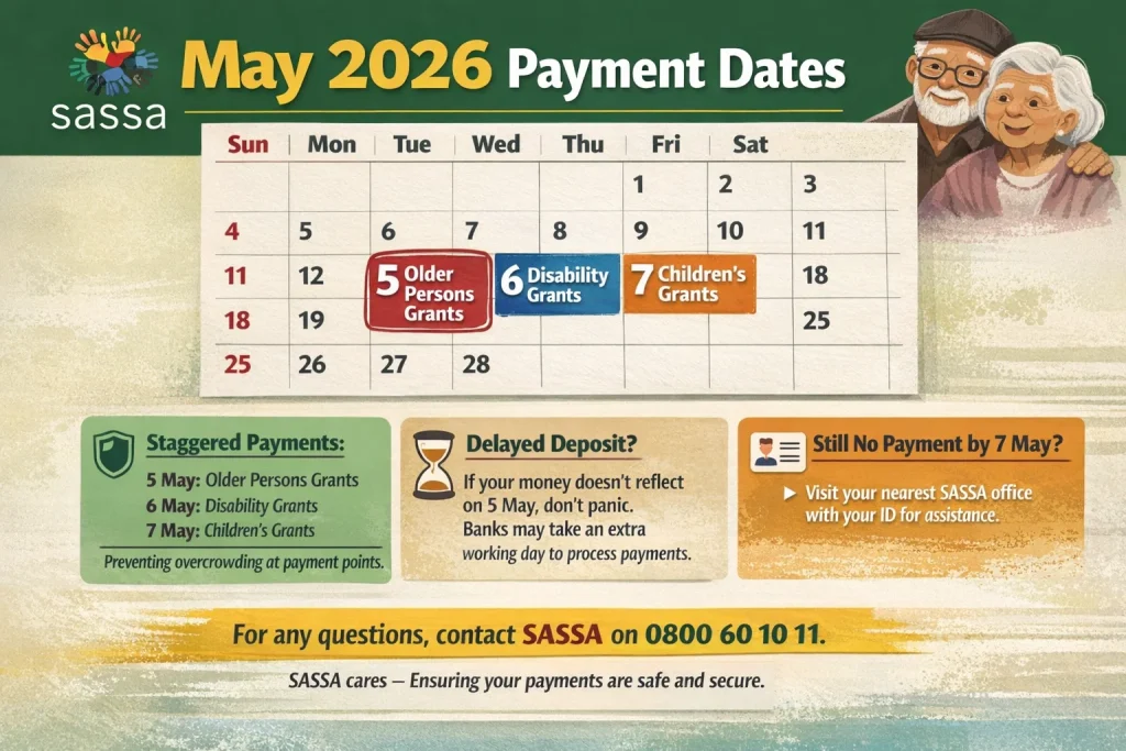 Great News for May 2026 SASSA Old-Age Grants: Portal Is Back and Payment Date Confirmed 3 May 2026 Payment Date for Older Persons