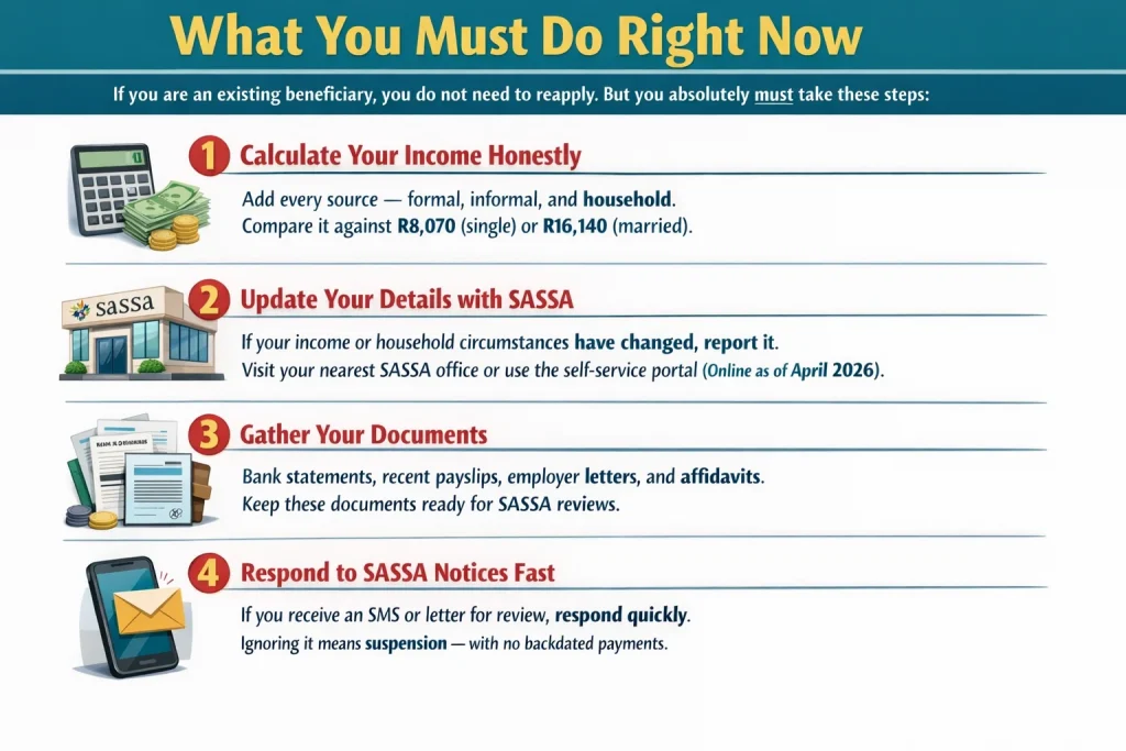 SASSA's New R8,070 Income Rule Is Already Cutting Grants in 2026: Here Is What You Must Do Now 3 What You Must Do Right Now