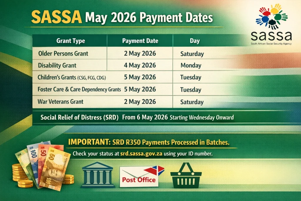 SASSA May 2026 Payment Dates: Full Schedule and What to Expect 2 SASSA May 2026 Payment Dates